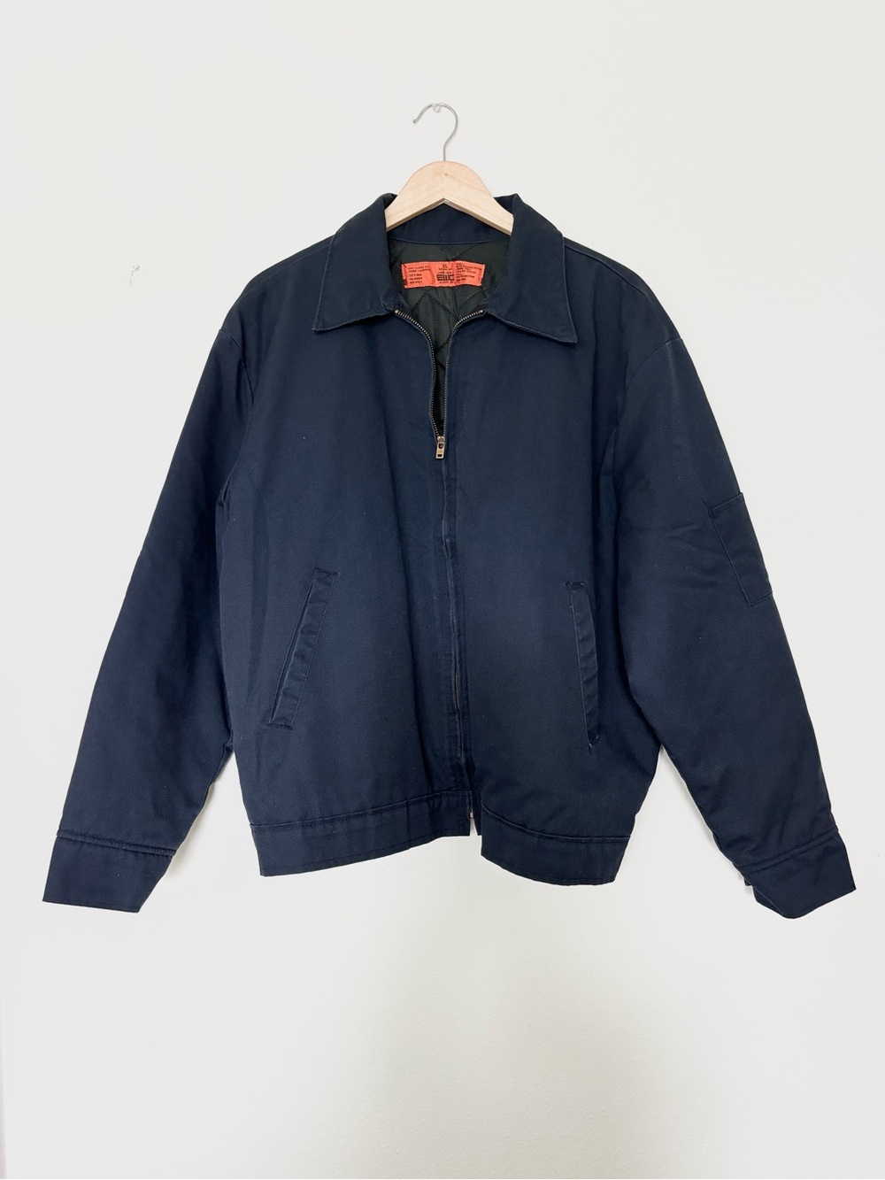 Vintage EWC USA Made Navy Blue Quilt Lined Canvas Work Jacket XL